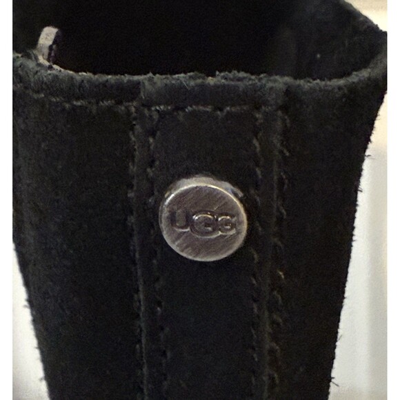 UGG Breeda Women’s Size 8.5 US Black Suede Side Zip Heel Ankle Moto Boot - Picture 5 of 10